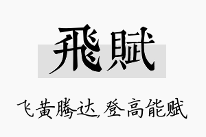 飞赋名字的寓意及含义