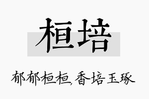 桓培名字的寓意及含义