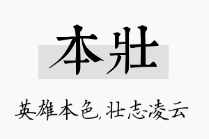 本壮名字的寓意及含义