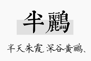 半鹂名字的寓意及含义