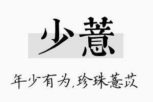 少薏名字的寓意及含义