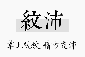 纹沛名字的寓意及含义