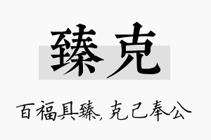 臻克名字的寓意及含义