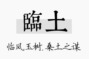 临土名字的寓意及含义