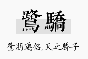 鹭骄名字的寓意及含义