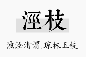 泾枝名字的寓意及含义