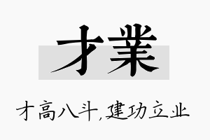 才业名字的寓意及含义