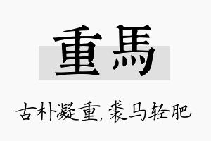 重马名字的寓意及含义