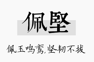 佩坚名字的寓意及含义