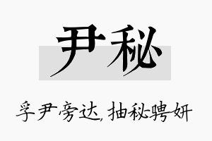 尹秘名字的寓意及含义