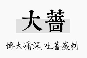 大蔷名字的寓意及含义