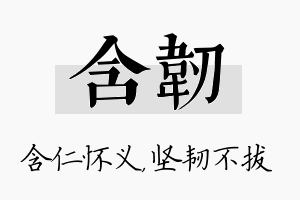 含韧名字的寓意及含义