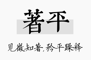 著平名字的寓意及含义