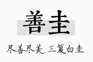 善圭名字的寓意及含义