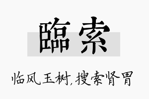 临索名字的寓意及含义