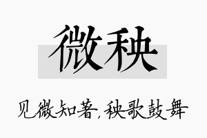 微秧名字的寓意及含义