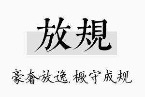 放规名字的寓意及含义