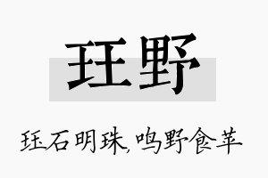 珏野名字的寓意及含义