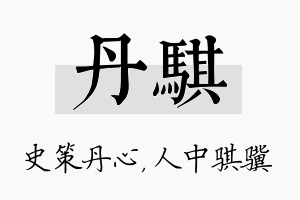 丹骐名字的寓意及含义