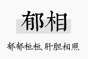 郁相名字的寓意及含义