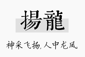 扬龙名字的寓意及含义