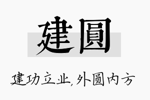 建圆名字的寓意及含义