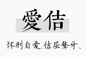 爱佶名字的寓意及含义