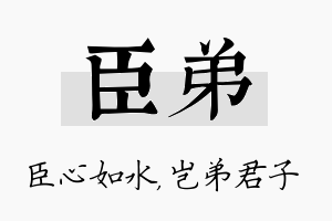 臣弟名字的寓意及含义