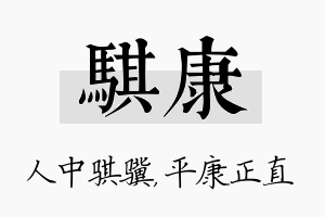 骐康名字的寓意及含义