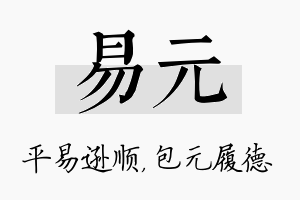 易元名字的寓意及含义