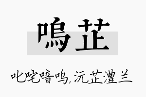 呜芷名字的寓意及含义