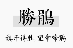 胜鹃名字的寓意及含义