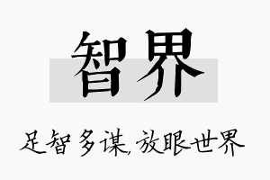 智界名字的寓意及含义