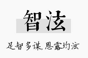 智泫名字的寓意及含义