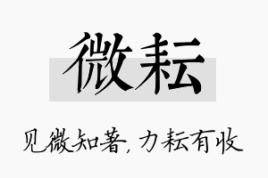 微耘名字的寓意及含义