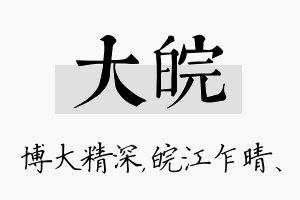 大皖名字的寓意及含义