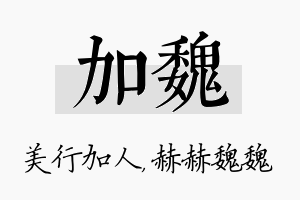 加魏名字的寓意及含义