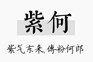 紫何名字的寓意及含义