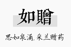 如赠名字的寓意及含义