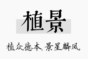 植景名字的寓意及含义