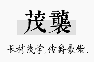 茂袭名字的寓意及含义