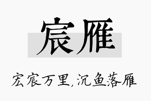 宸雁名字的寓意及含义