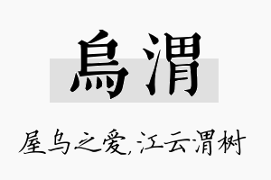 乌渭名字的寓意及含义