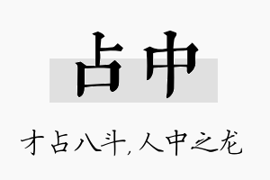 占中名字的寓意及含义