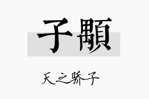 子颙名字的寓意及含义