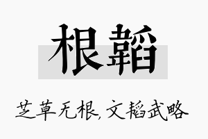 根韬名字的寓意及含义