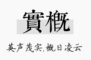 实概名字的寓意及含义