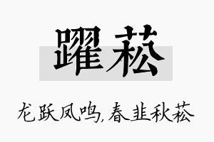 跃菘名字的寓意及含义