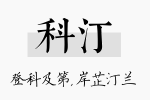 科汀名字的寓意及含义