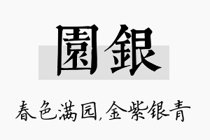 园银名字的寓意及含义